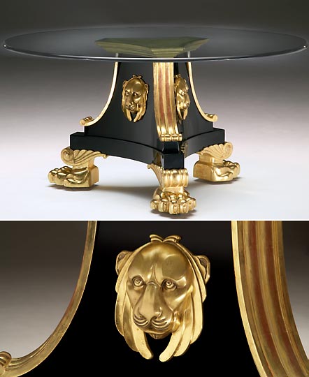 19th century Regency Style Table with Glass Top